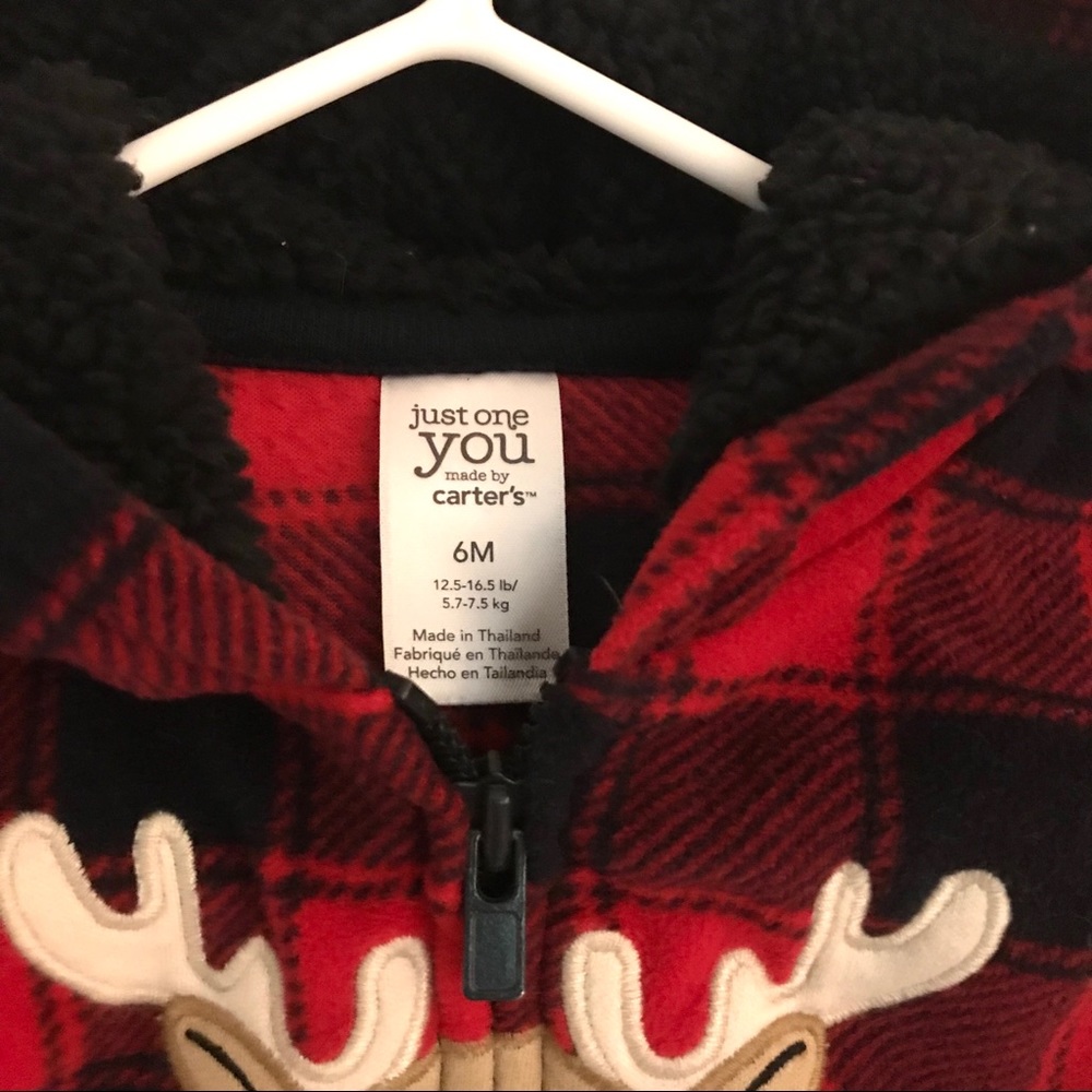 CARTER’S Just One You Infant Fleece Plaid Jacket - Picture 3 of 7
